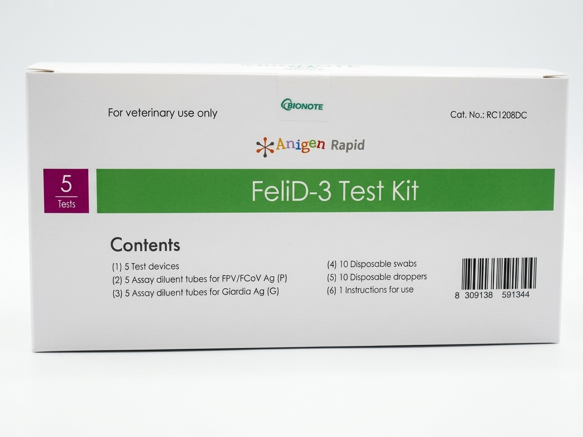 DIARRHEA FELINA Tripla - Kit 5 test ( FPV Ag / FCoV Ag / GIARDIA Ag)
