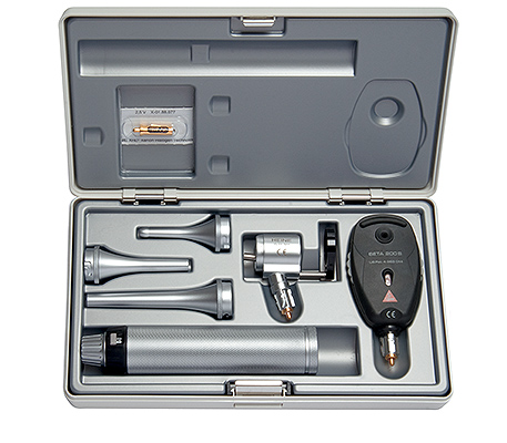 Set otoscopio-oftalmoscopio con manico a batteria